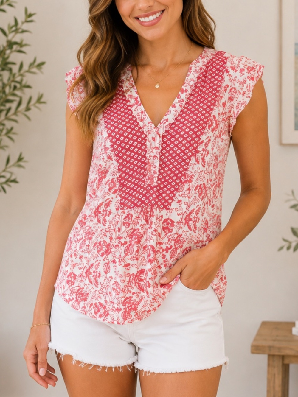 Gentle Fawn V-Neck Top